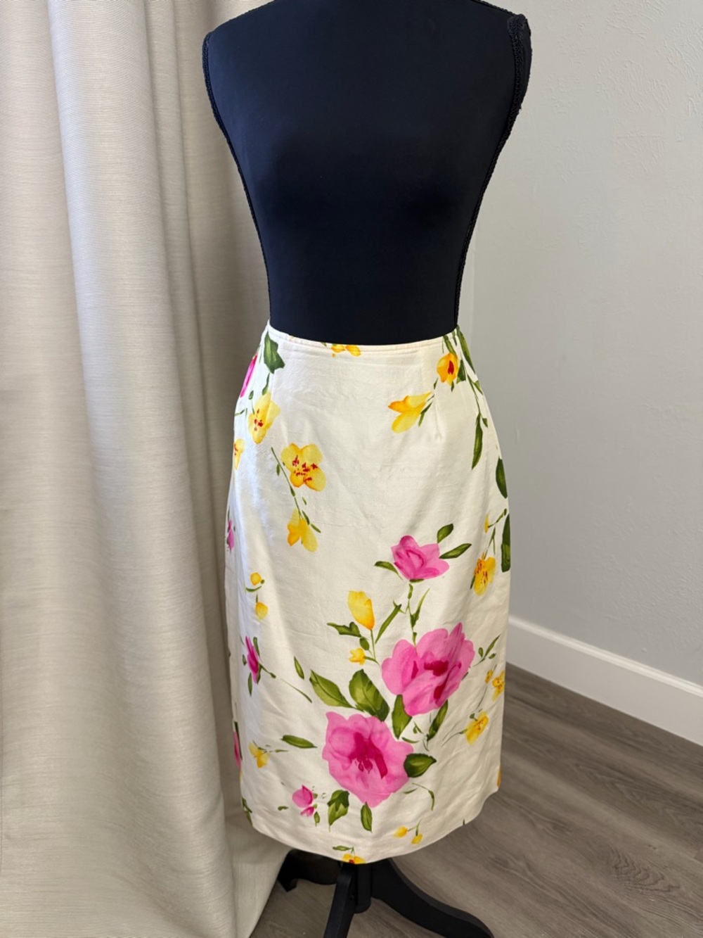 Rickie Freeman for Teri Jon Strapless Floral Dress in White, Pink & Yellow - Picture 2 of 12